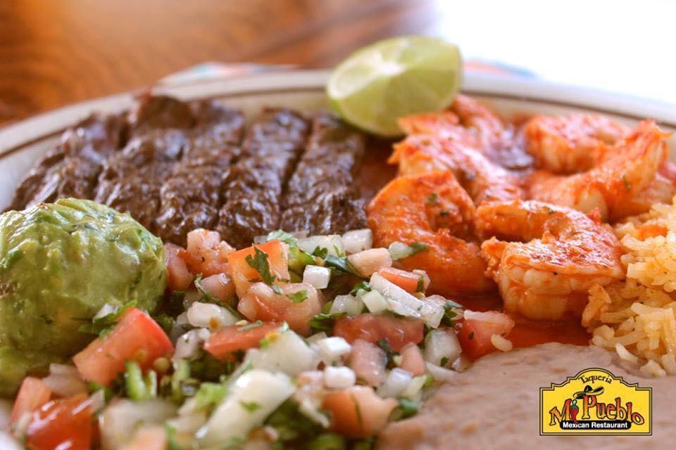 Taqueria Mi Pueblo signature dishes Huevos Rancheros AsadaHuaracheCarne Asada Con Camaron